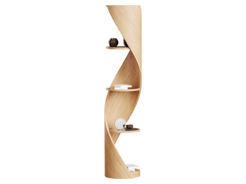 Shelf with accessories and books 02 3D 모델