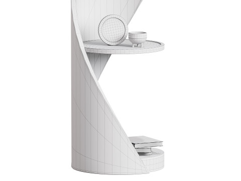 Shelf with accessories and books 02 3D 모델