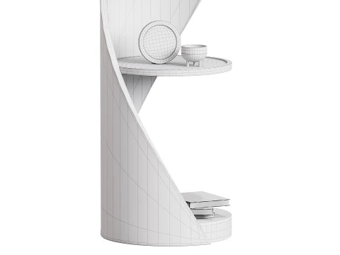 Полка с аксессуарами и книгами 02 3D Модель