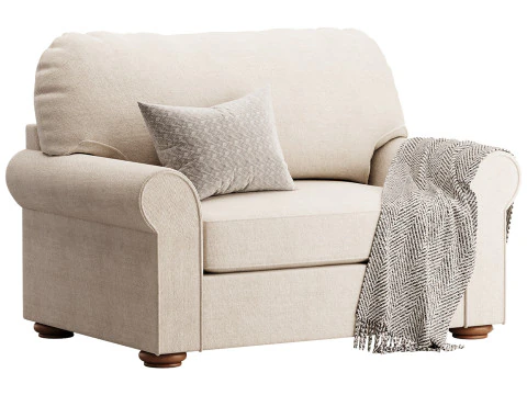 Traditional Twin Sleeper Sofa 3D Model