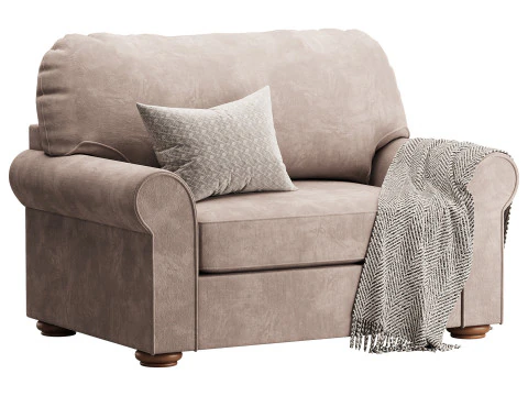 Traditional Twin Sleeper Sofa 3D Model