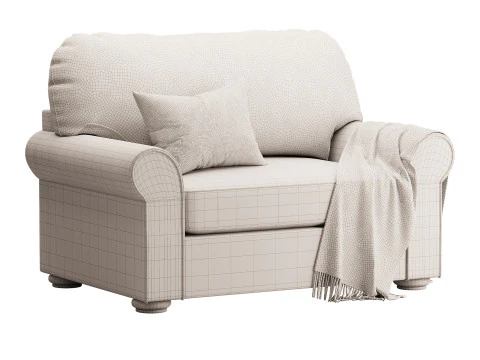Traditional Twin Sleeper Sofa 3D Model