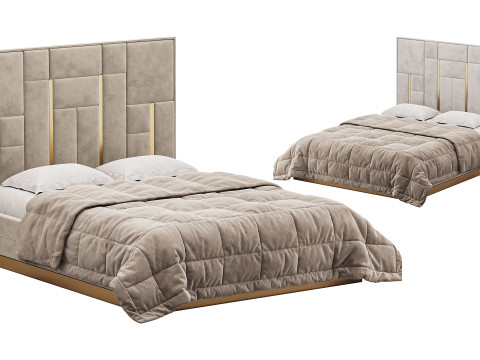 White And Gold BED 3D Model