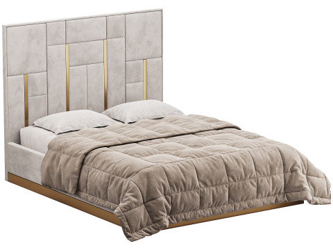 White And Gold BED 3D Modell