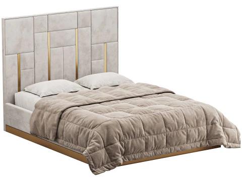 LETTO Bianco E Oro Modello 3D