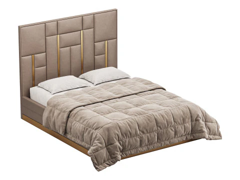 LETTO Bianco E Oro Modello 3D