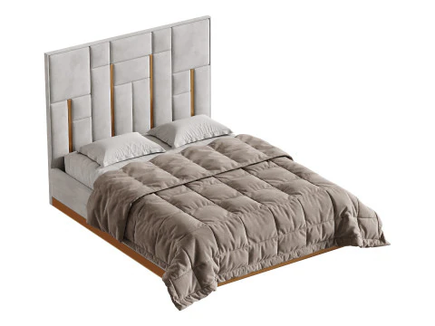 LETTO Bianco E Oro Modello 3D