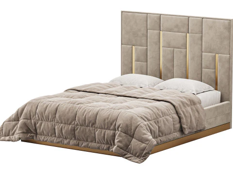 LETTO Bianco E Oro Modello 3D