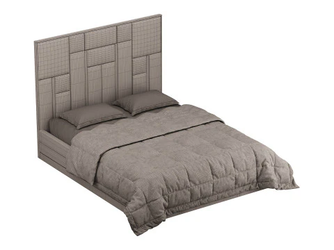 LETTO Bianco E Oro Modello 3D