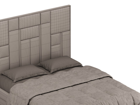 White And Gold BED 3D Modell