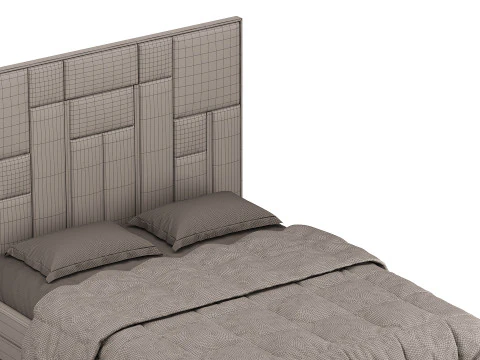 LETTO Bianco E Oro Modello 3D