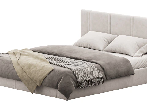 सफेद इको लेदर बिस्तर 3D मॉडल