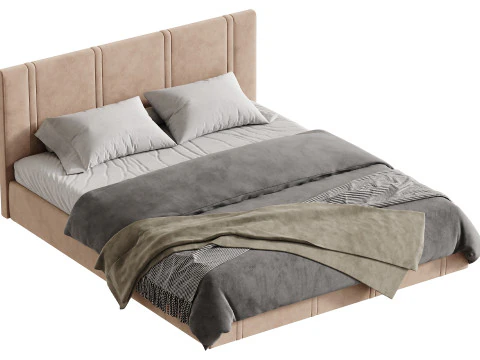 सफेद इको लेदर बिस्तर 3D मॉडल