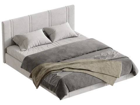 सफेद इको लेदर बिस्तर 3D मॉडल