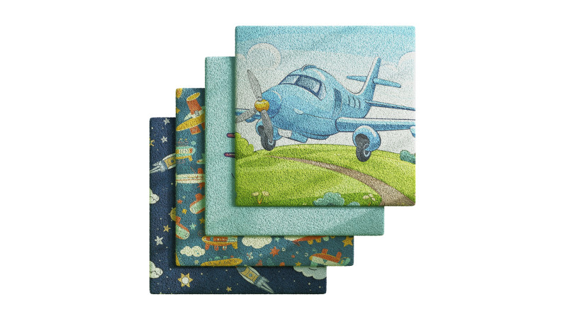 Kids Carpet Set 45 3D Model .c4d .max .obj .3ds .fbx .stl .blend 