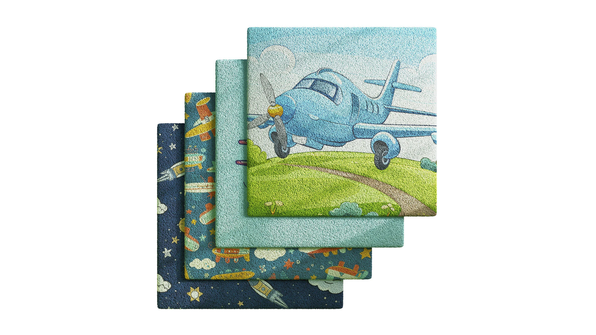 Kids Carpet Set 45 3D Model .c4d .max .obj .3ds .fbx .stl .blend 