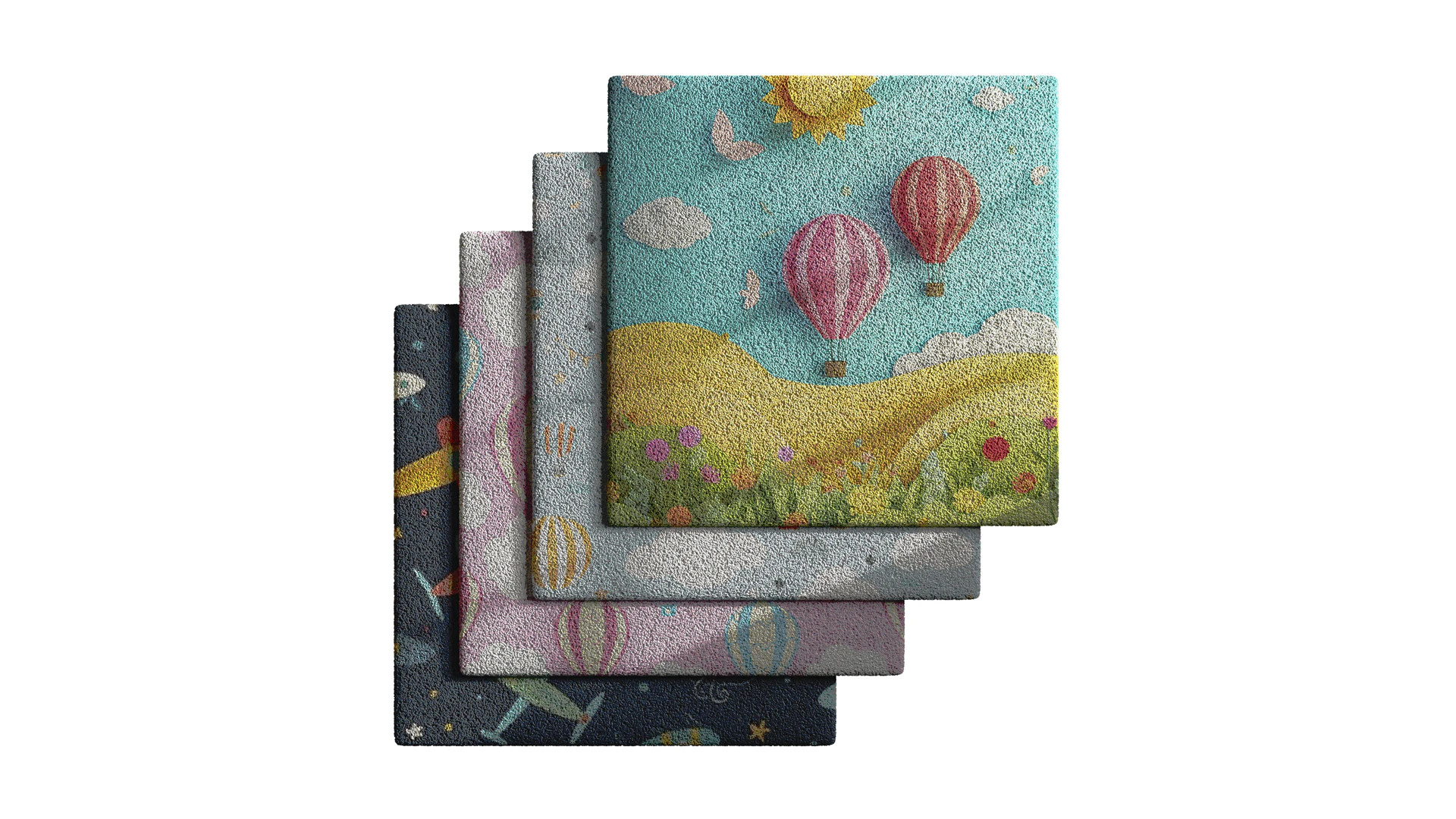 Kids Carpet Set 46 3D Model .c4d .max .obj .3ds .fbx .stl .blend 