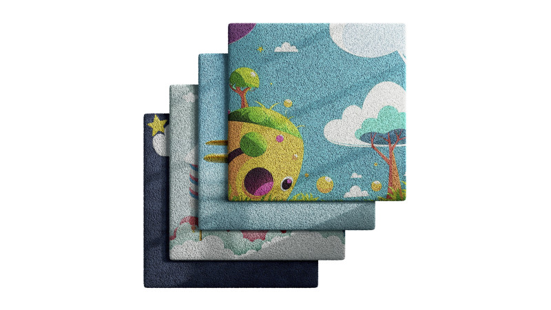 Kids Carpet Set 49 3D Model .c4d .max .obj .3ds .fbx .stl .blend