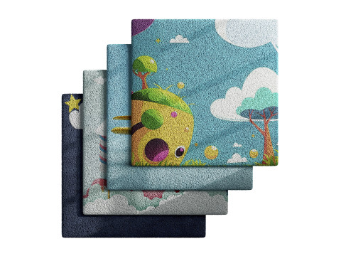 Kids Carpet Set 49 3D Model
