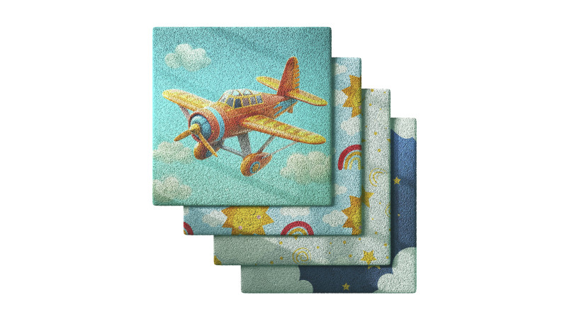 Kids Carpet Set 50 3D Model .c4d .max .obj .3ds .fbx .stl .blend
