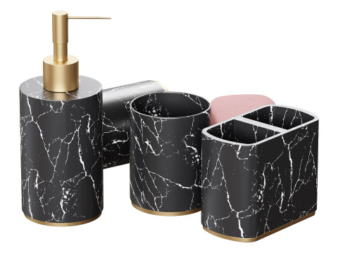 5 Piece Bathroom Counter Top Accessory Set 3D Model