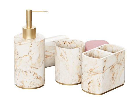 5 Piece Bathroom Counter Top Accessory Set 3D Model