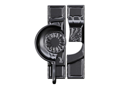 Antique Brass Window Sash Lock Victorian Style Window Locks 3D Model