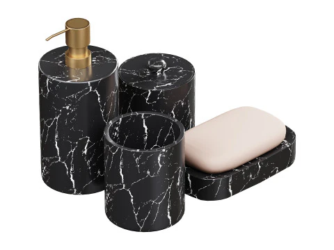 Set di articoli essenziali per il bagno Modello 3D