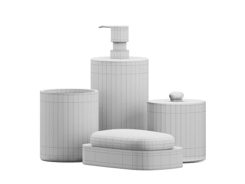 Set di articoli essenziali per il bagno Modello 3D