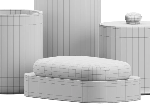 Set di articoli essenziali per il bagno Modello 3D