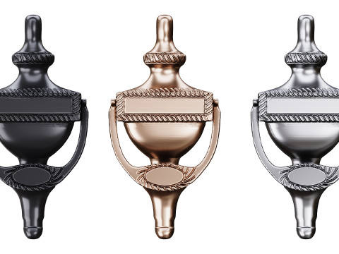 Black Front Door Knocker Model 3D