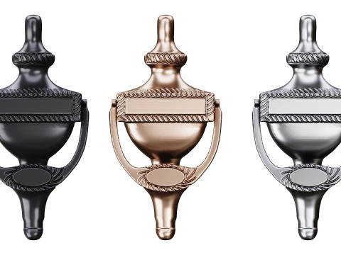 Black Front Door Knocker 3D Model