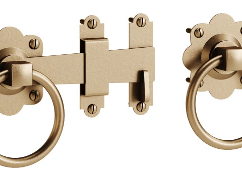 Black Gate Latch Wrought Iron Fence Door 3D Model
