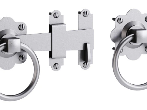 Black Gate Latch Wrought Iron Fence Door 3D Model