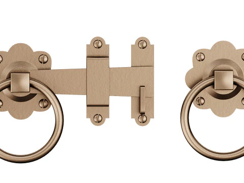 Black Gate Latch Wrought Iron Fence Door 3D Model