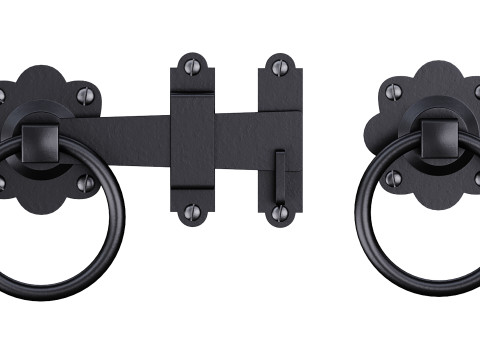 Black Gate Latch Wrought Iron Fence Door Model 3D