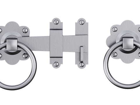 Black Gate Latch Wrought Iron Fence Door Model 3D