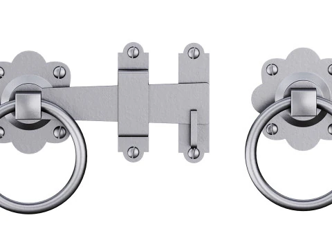 Black Gate Latch Wrought Iron Fence Door 3D Model