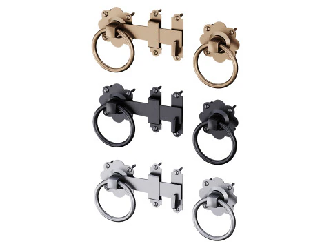 Black Gate Latch Wrought Iron Fence Door 3D Model