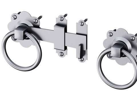 Black Gate Latch Wrought Iron Fence Door Model 3D