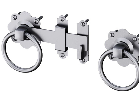 Black Gate Latch Wrought Iron Fence Door 3D Model