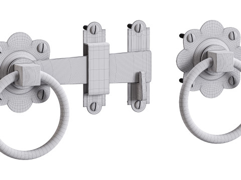 Black Gate Latch Wrought Iron Fence Door Model 3D