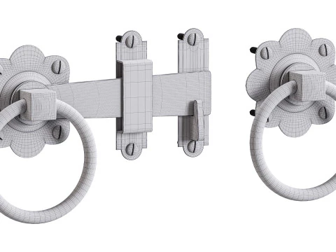 Black Gate Latch Wrought Iron Fence Door 3D Model