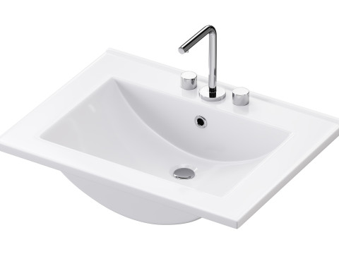 Drop In Sink Self Rimming for Bathroom 3D Model