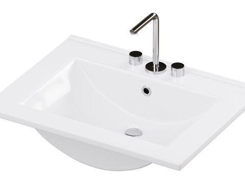 Drop In Sink Self Rimming for Bathroom 3Dモデル