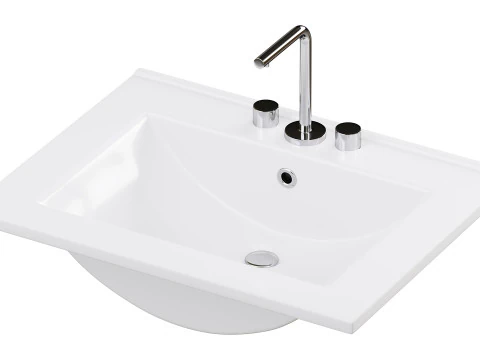 Drop In Sink Self Rimming for Bathroom 3D Model