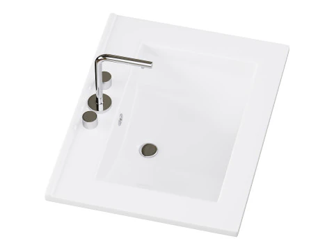 Drop In Sink Self Rimming for Bathroom 3D Model