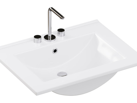 Drop In Sink Self Rimming for Bathroom 3Dモデル
