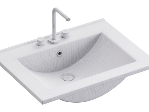 Drop In Sink Self Rimming for Bathroom 3Dモデル