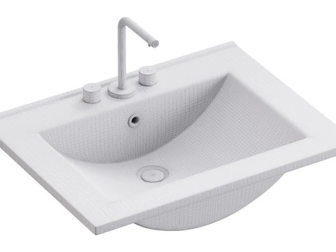 Drop In Sink Self Rimming for Bathroom 3D Model